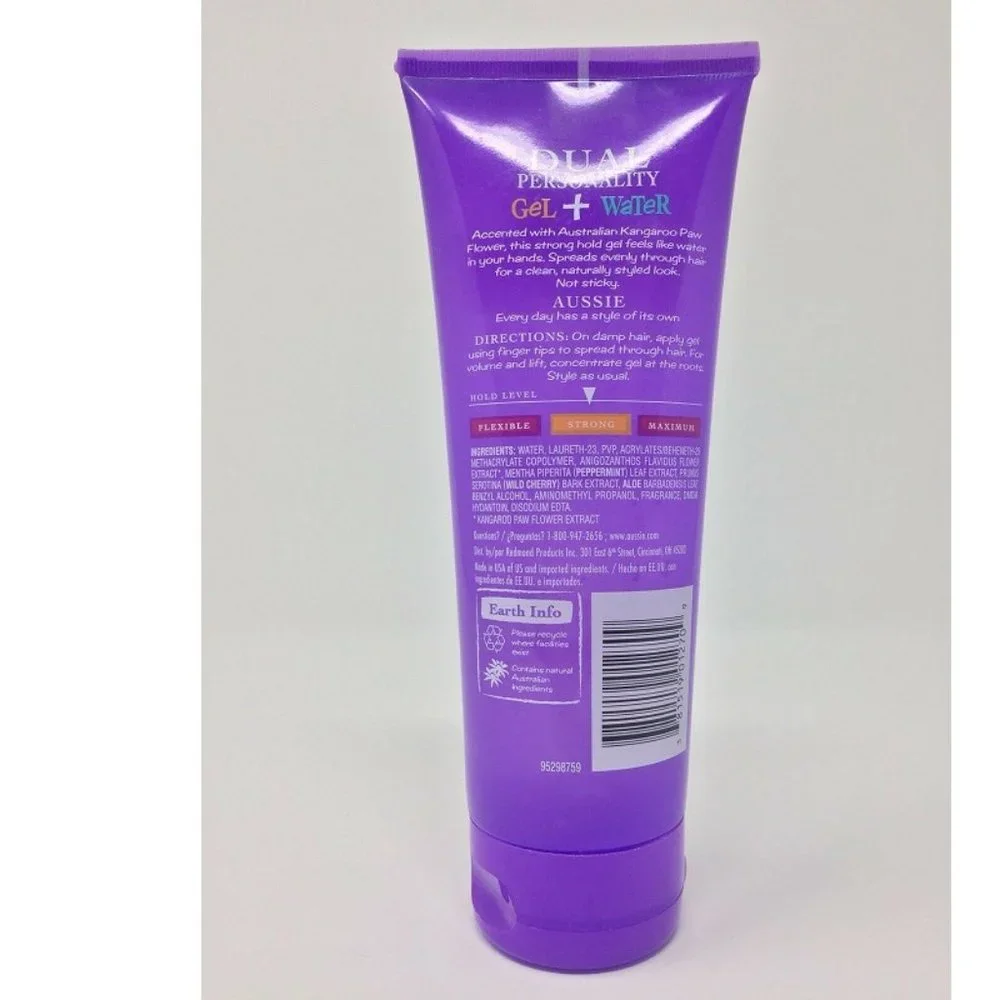 Retired Aussie Dual Personality Gel Water Hair Gel Strong Hold 7oz * NEW *